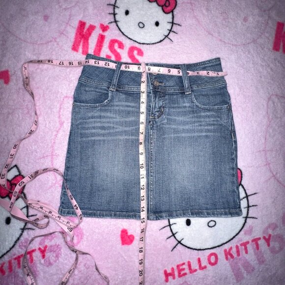 y2k button flap denim skirt - Picture 3 of 4